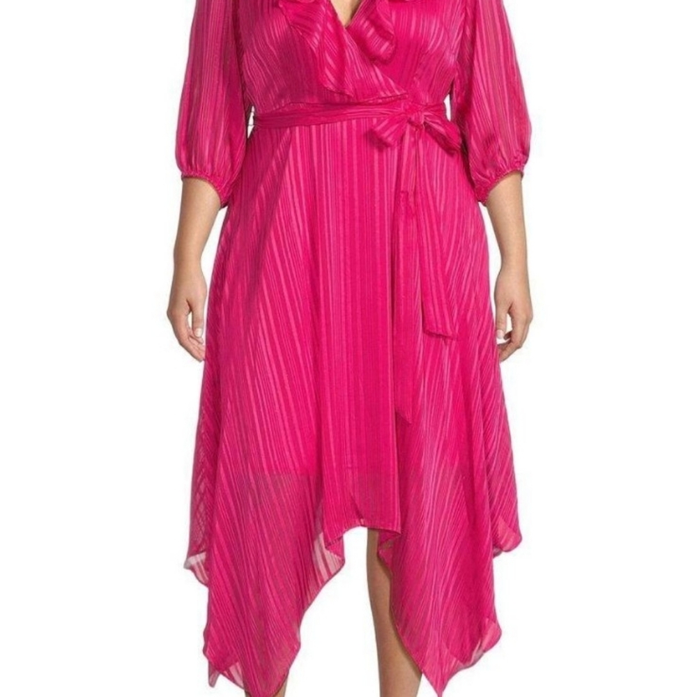 Maison Tara Fuchsia Long-Sleeve Dress